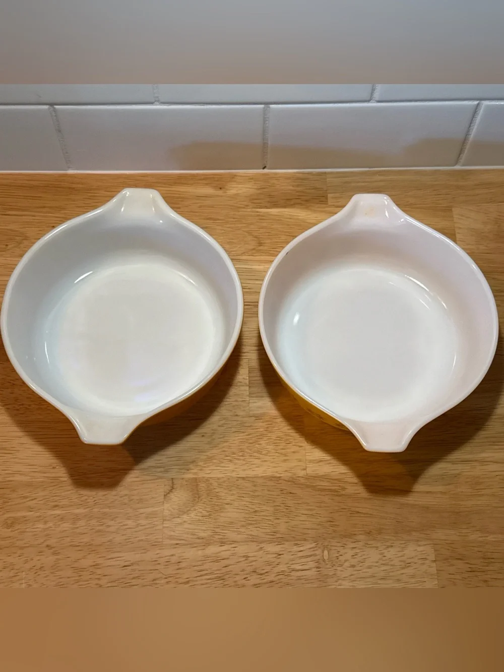 2 Pyrex Town & Country Cross Stitch Star Orange Casserole NO Lid # 471 - 1 PT.